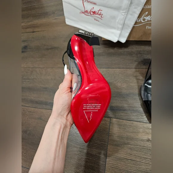 NIB CHRISTIAN LOUBOUTIN DEBOUT CONDORAPIK 100 VINYL & BLK PATENT PUMP- SIZE 40 - Picture 8 of 13